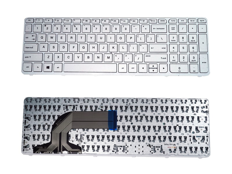 WISTAR Laptop Keyboard Compatible for HP Pavilion 15 15-A 15-E 15-F 15-G 15-H 15-N 15-S Series, 250 G3, 255 G3, 250 G2, 255 G2 749658-001 PK1314D2A00 TPN-Q118,TPN-F113 (White) with Frame